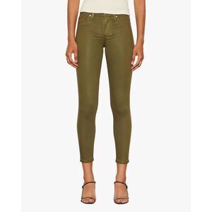 Hudson Jeans Barbara Coated Skinny Jeans In High Shine Army - 25